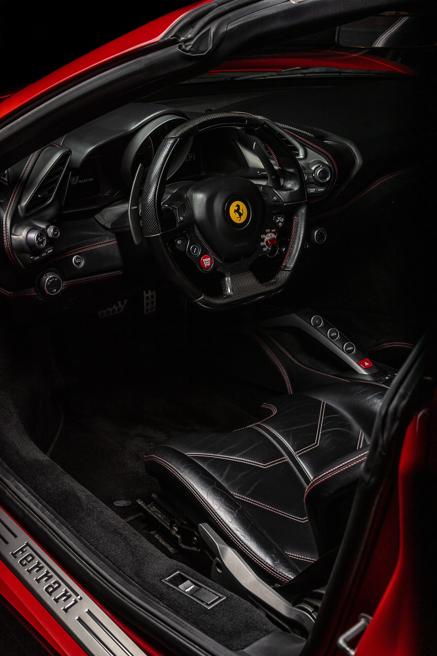 FERRARI 488 Intérieur copie photographie de véhicule d'exception. Intérieur d'une ferrari 480 spyder