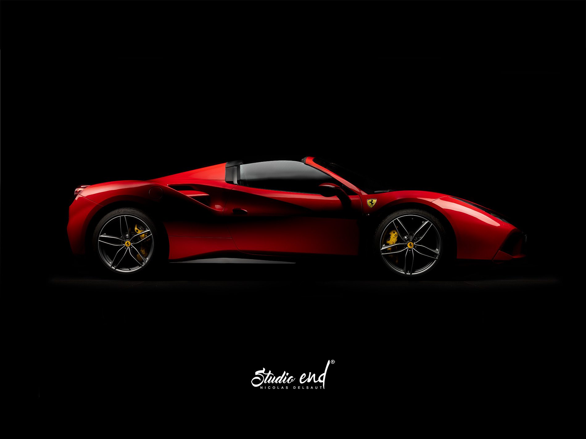 Ferrari 488 Profil Ouvert - BD Photographie de Ferrari pour un client chanceux. Photos d'exception pour voiture d'exception