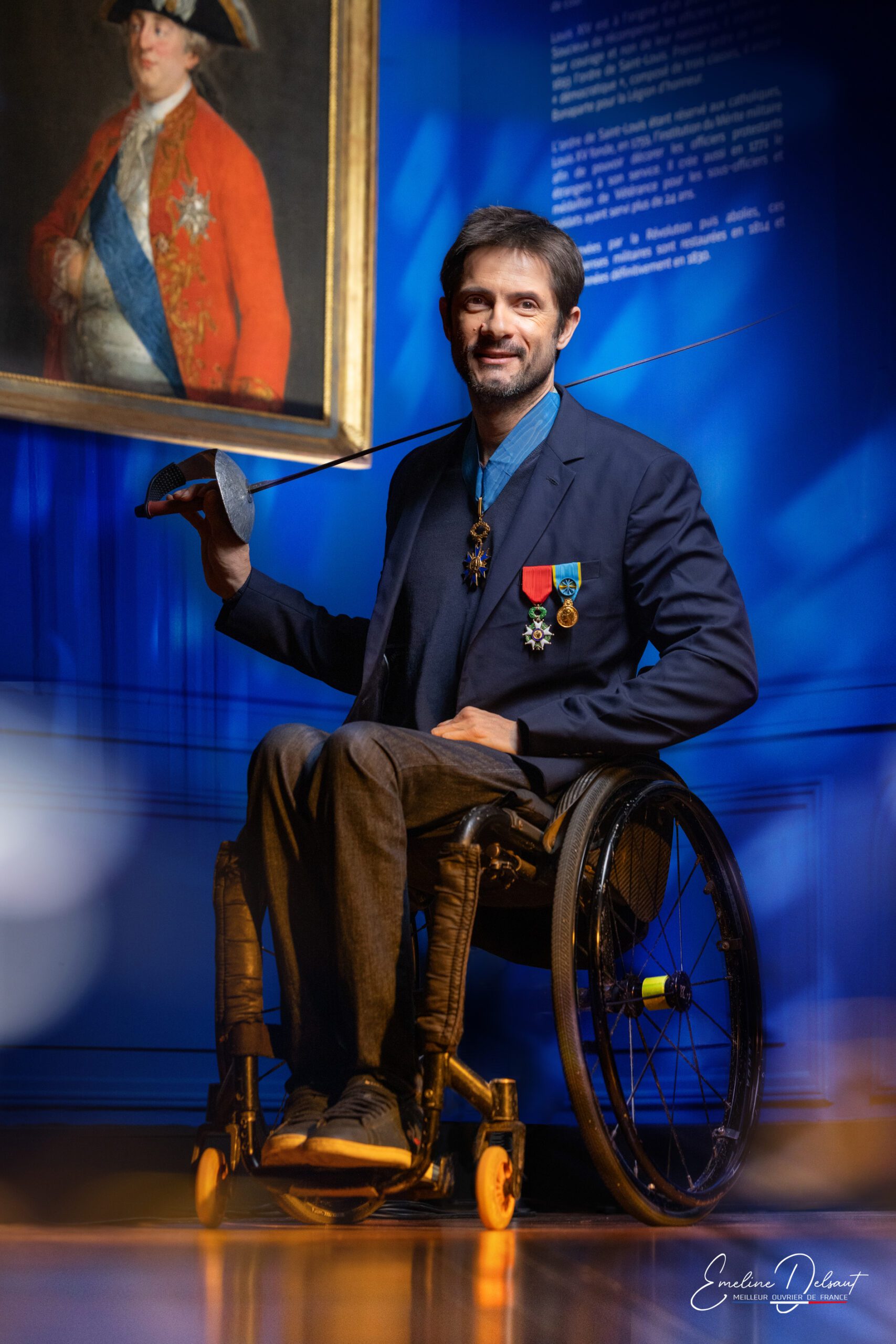 studio-end -musée de la légion d'honneur Cyril Moret, champion d'escrime, photographie de personnalité au studio end